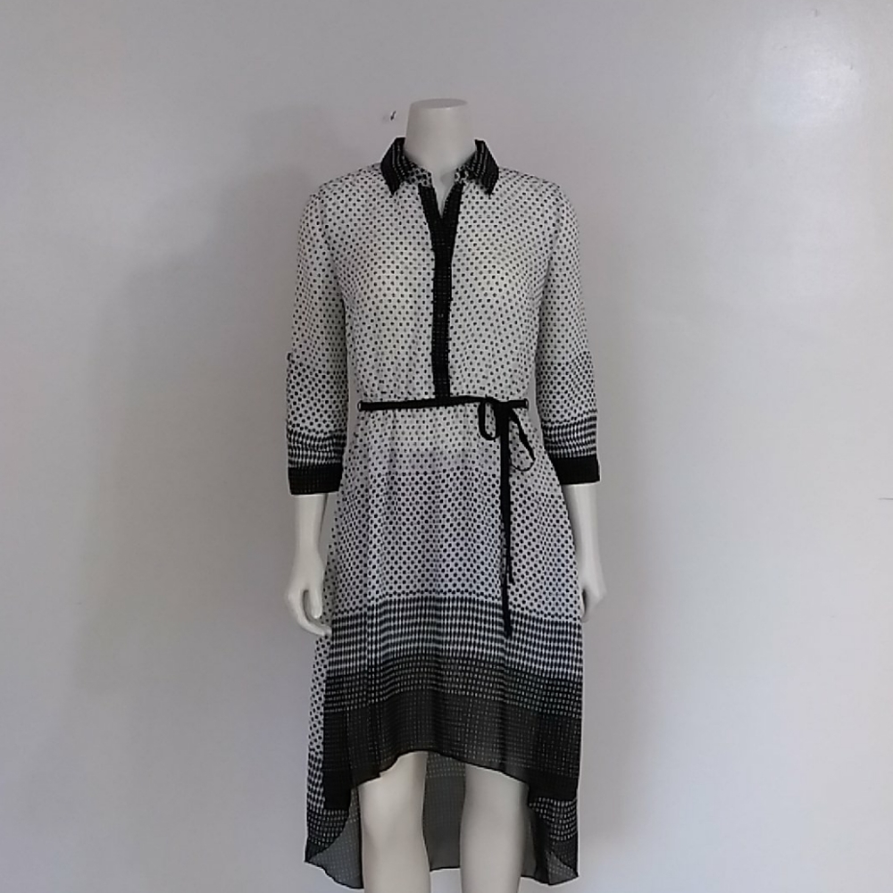 mlle Gabrielle Sheer polka dot 👗 White/Black SZ S